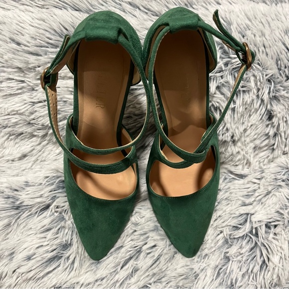 Coleter Green Heels with ankle strap - Size 7 - Picture 1 of 14